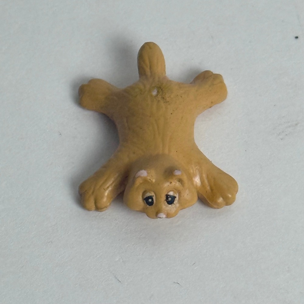 Vintage 1990's Galoob‎ Pound Puppies Kitten Mini Figure Orange Laying